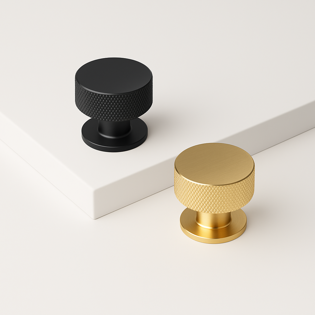 Möbelknöpfe No3 gerändelt Metall für Frontura Möbelfronten passend für IKEA BESTÅ