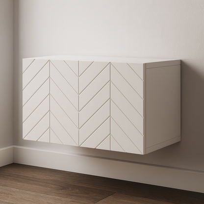Frontura Boneo Möbelfront klein in weiss an einem IKEA BESTÅ Sideboard