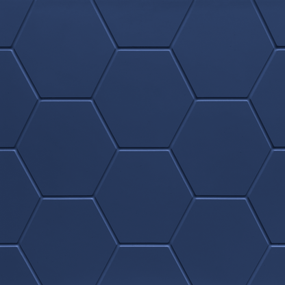 Detail der Hexory Möbelfront für IKEA BESTÅ in dunkelblau mit geometrischem Waben-Relief