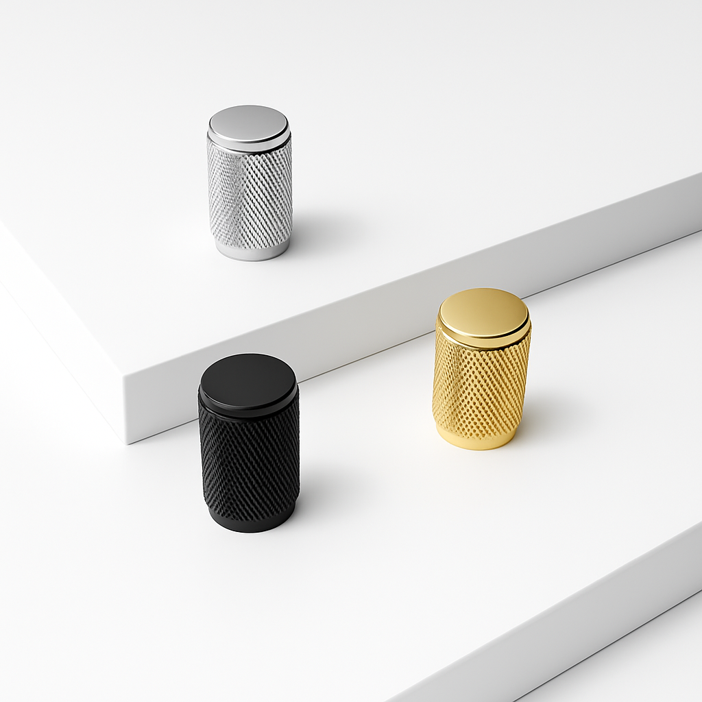 Möbelknöpfe No1 gerändelt Metall für Frontura Möbelfronten passend für IKEA BESTÅ