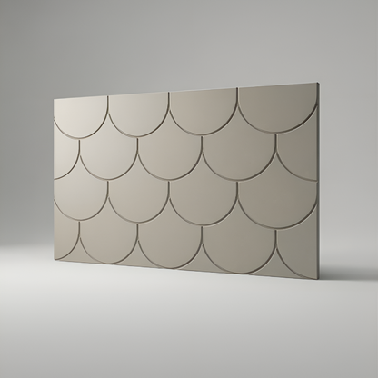 Scalora kleine Möbelfront für IKEA BESTÅ – grau-beige Designfront mit geometrischem Fischschuppen-Relief von Frontura