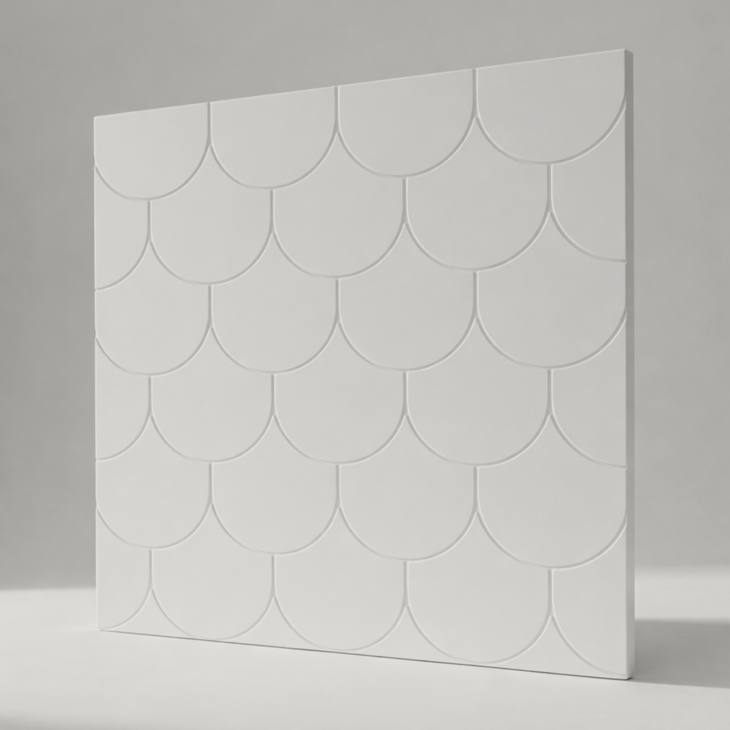 Scalora große Möbelfront für IKEA BESTÅ – weisse Designfront mit geometrischem Fischschuppen-Relief von Frontura