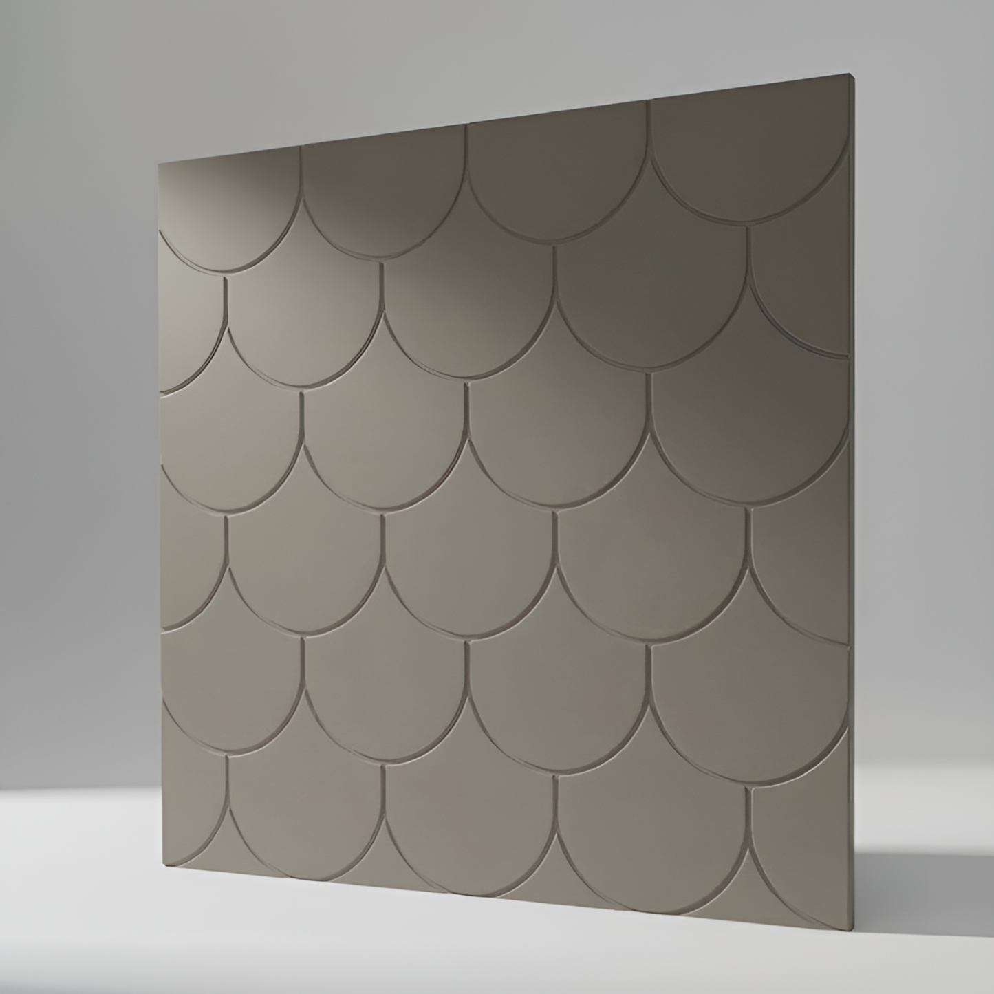 Scalora große Möbelfront für IKEA BESTÅ – grau-beige Designfront mit geometrischem Fischschuppen-Relief von Frontura