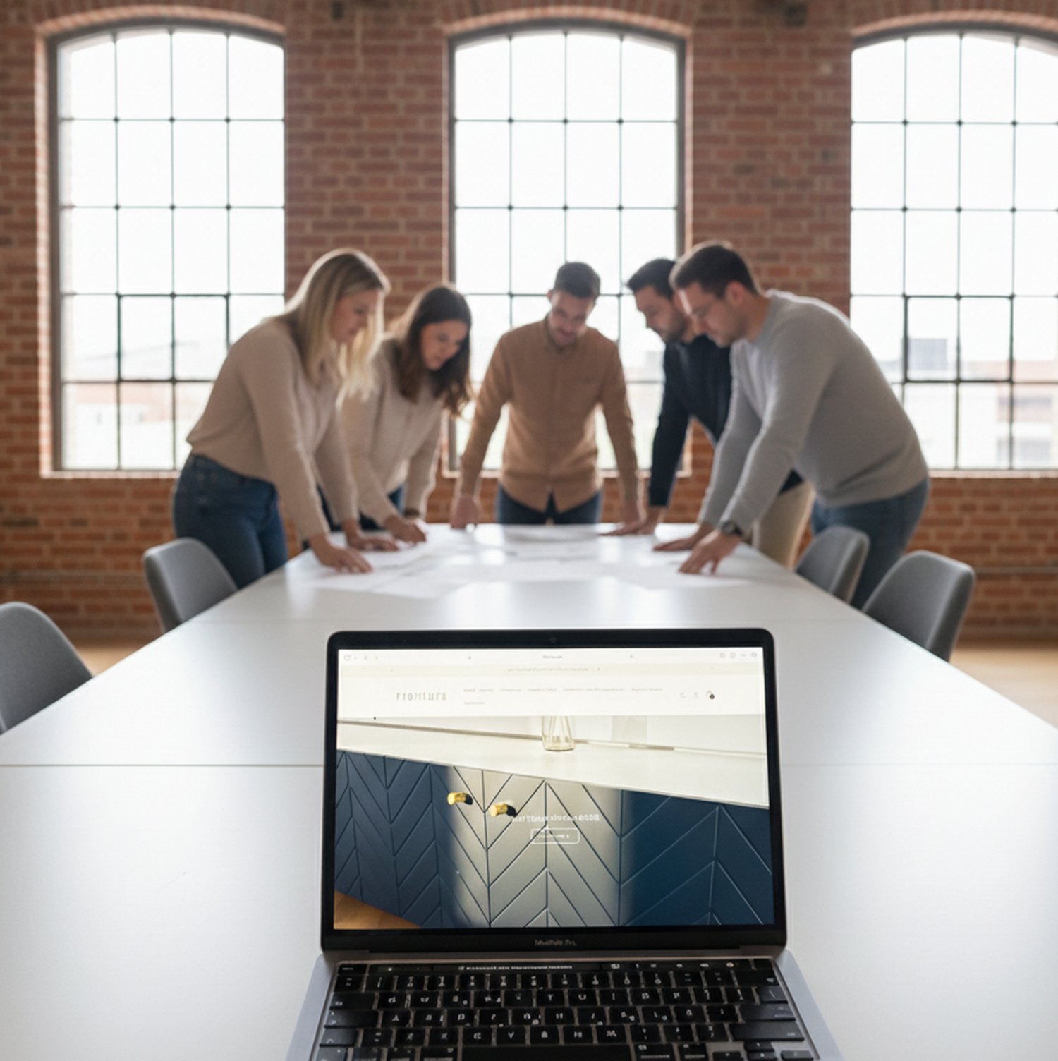 Frontura Team bei der Planung und Entwicklung von Design Möbelfronten